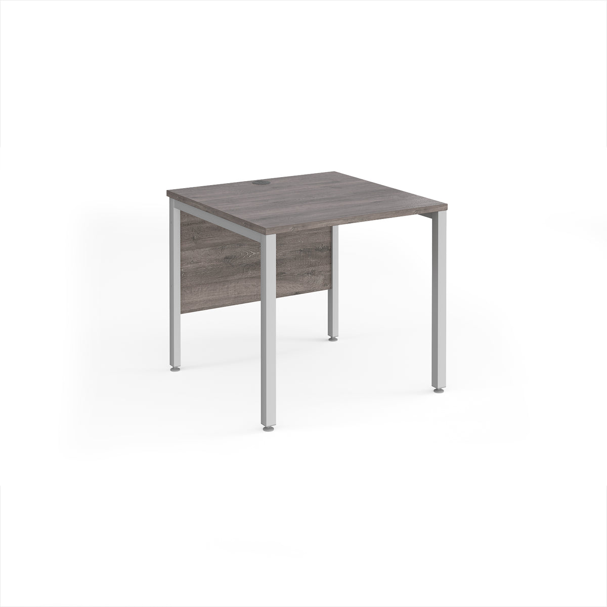 Maestro 25 straight desk 800mm x 800mm - silver bench leg frame, Grey Oak Top - view 1