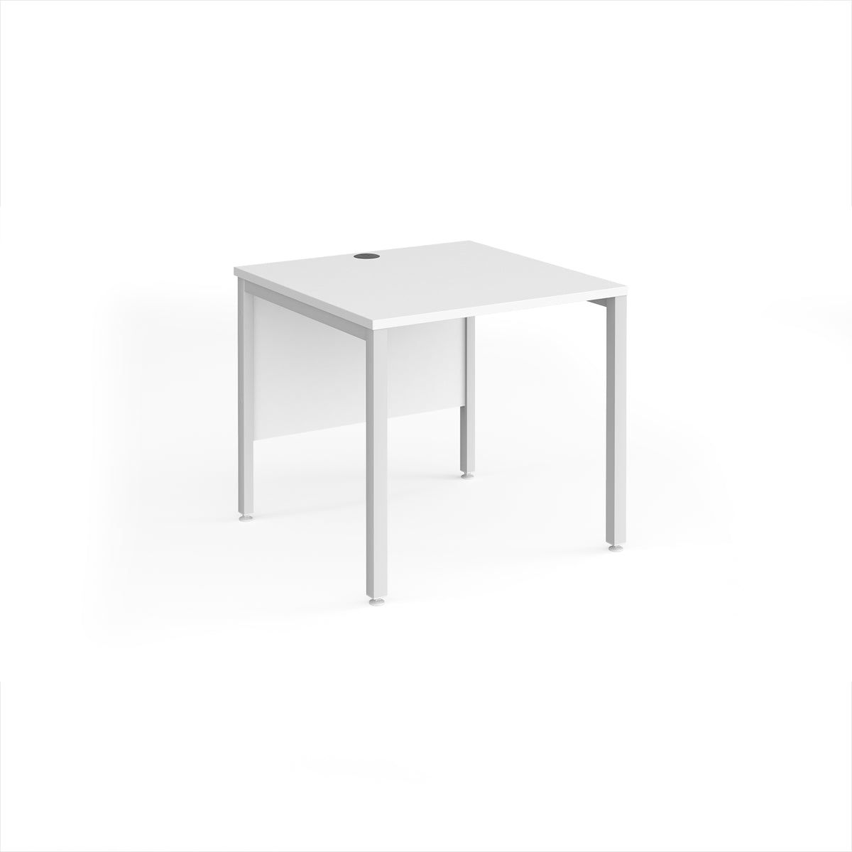 Maestro 25 straight desk 800mm x 800mm - white bench leg frame, White Top - view 1