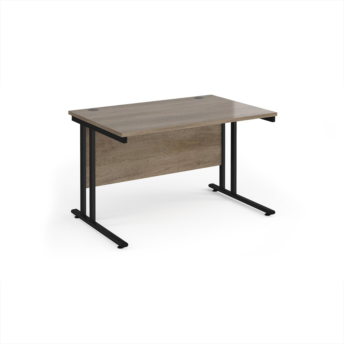 Maestro 25 straight desk 1200mm x 800mm - black cantilever leg frame, Nebraska Oak Top - view 1
