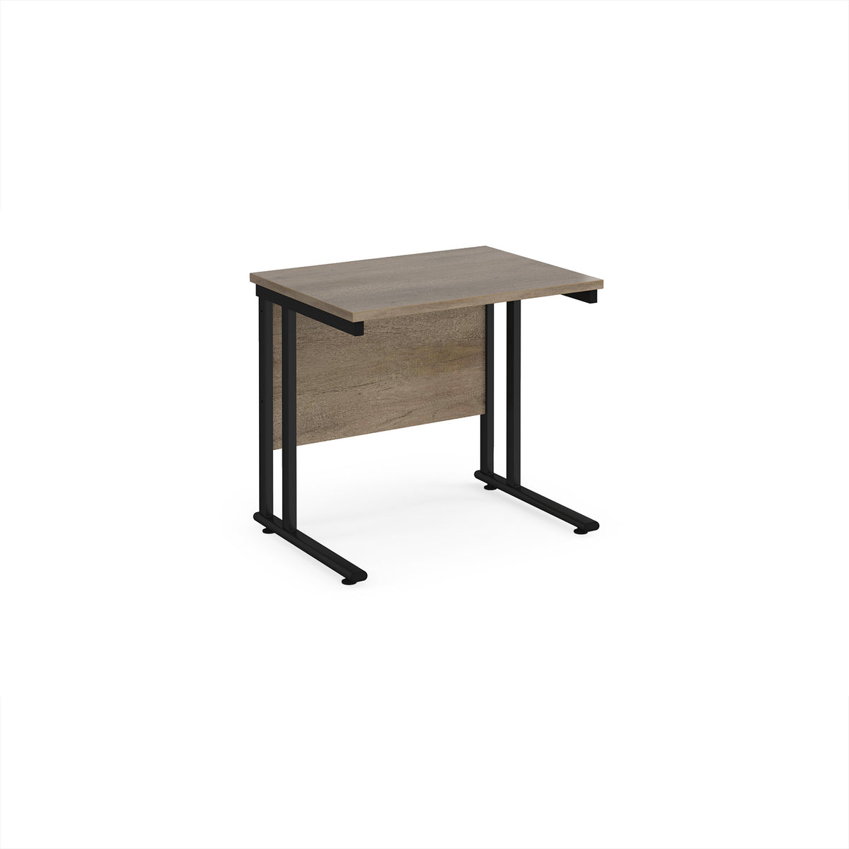 Maestro 25 straight desk 800mm x 600mm - black cantilever leg frame, Nebraska Oak Top - view 1