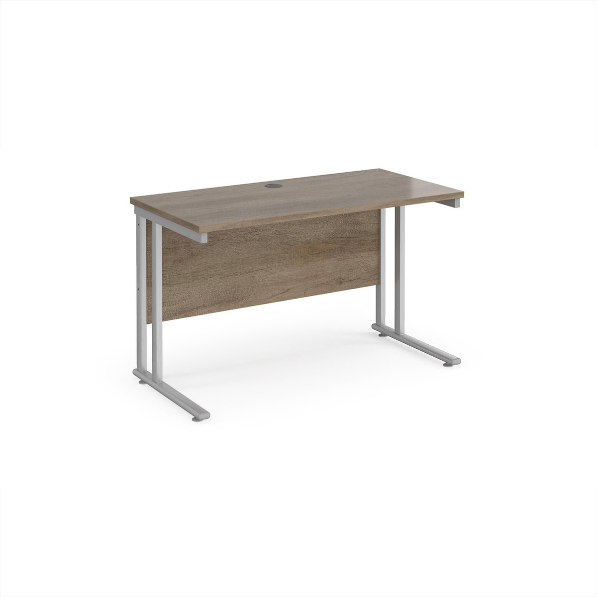 Maestro 25 straight desk 1200mm x 600mm - silver cantilever leg frame, Nebraska Oak Top - view 1