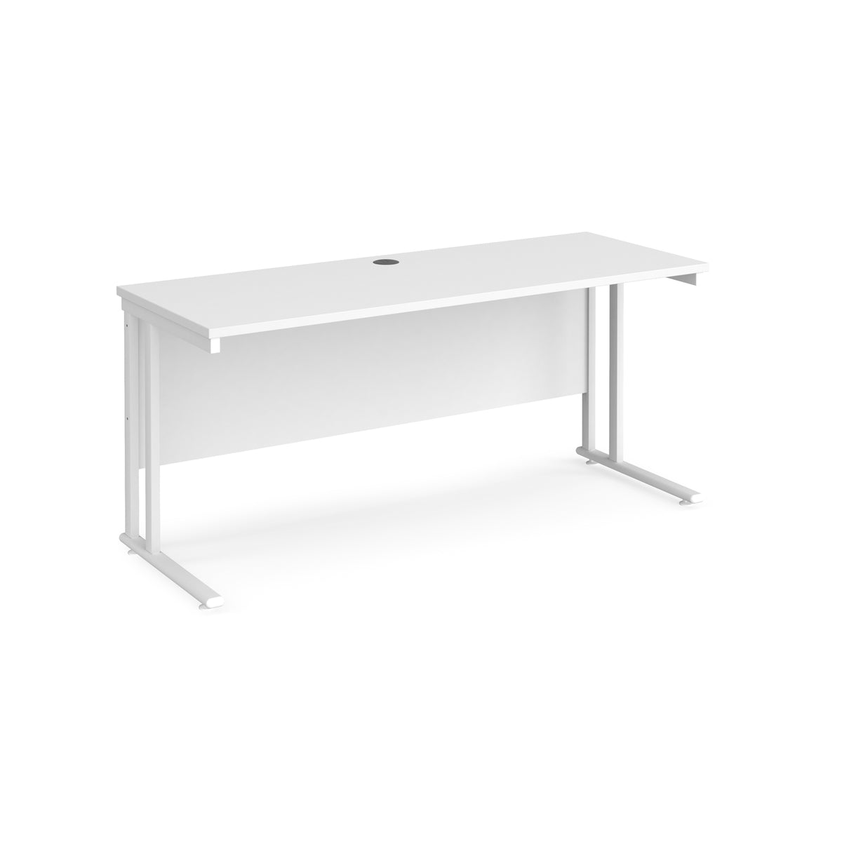 Maestro 25 straight desk 1600mm x 600mm - white cantilever leg frame, White Top - view 1