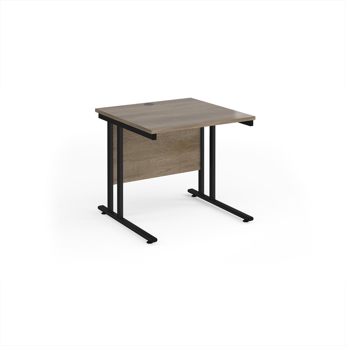 Maestro 25 straight desk 800mm x 800mm - black cantilever leg frame, Nebraska Oak Top - view 1