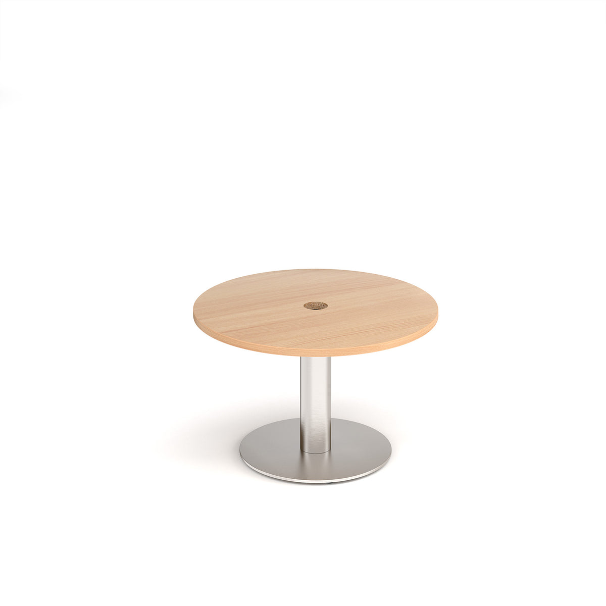 Monza circular coffee table 800mm with central circular cutout 80mm - Beech - view 1