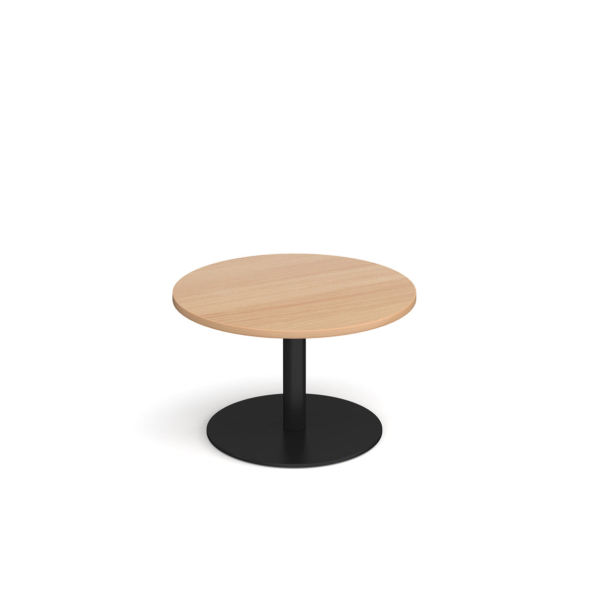 Monza circular coffee table with flat round black base 800mm - Beech - view 1