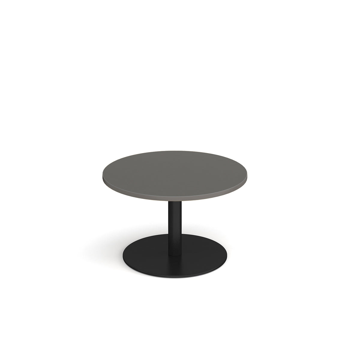 Monza circular coffee table with flat round black base 800mm - Onyx Grey - view 1