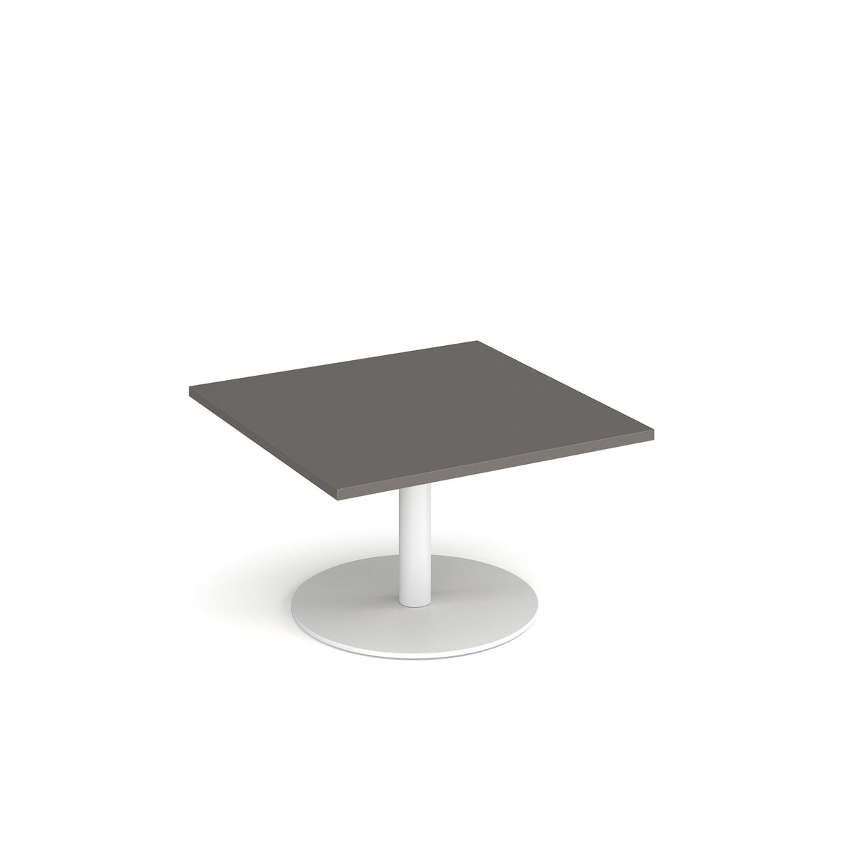Monza circular coffee table with flat round white base 800mm - Onyx Grey - view 1