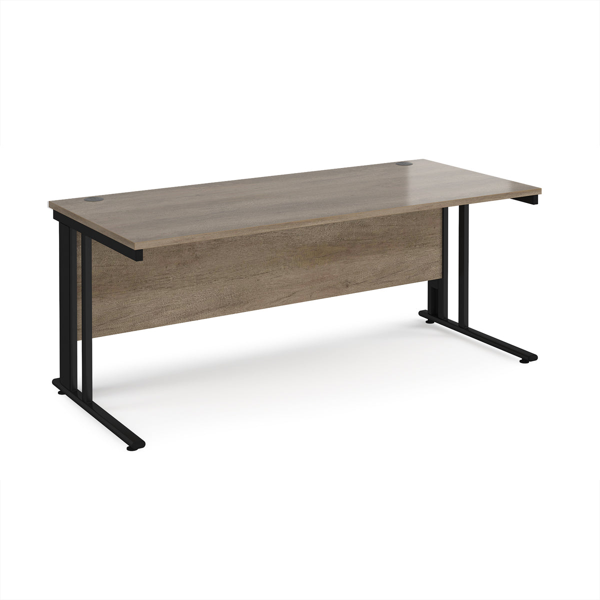 Maestro 25 straight desk 1800mm x 800mm - black cable managed leg frame, Nebraska top - view 1