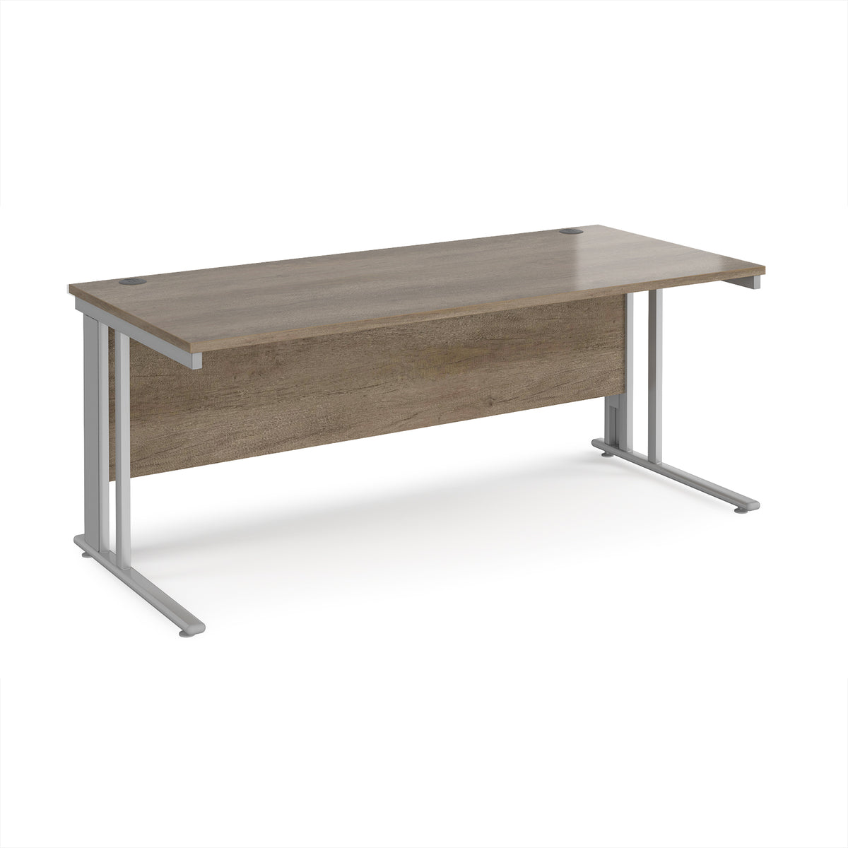 Maestro 25 straight desk 1800mm x 800mm - silver cable managed leg frame, Nebraska top - view 1