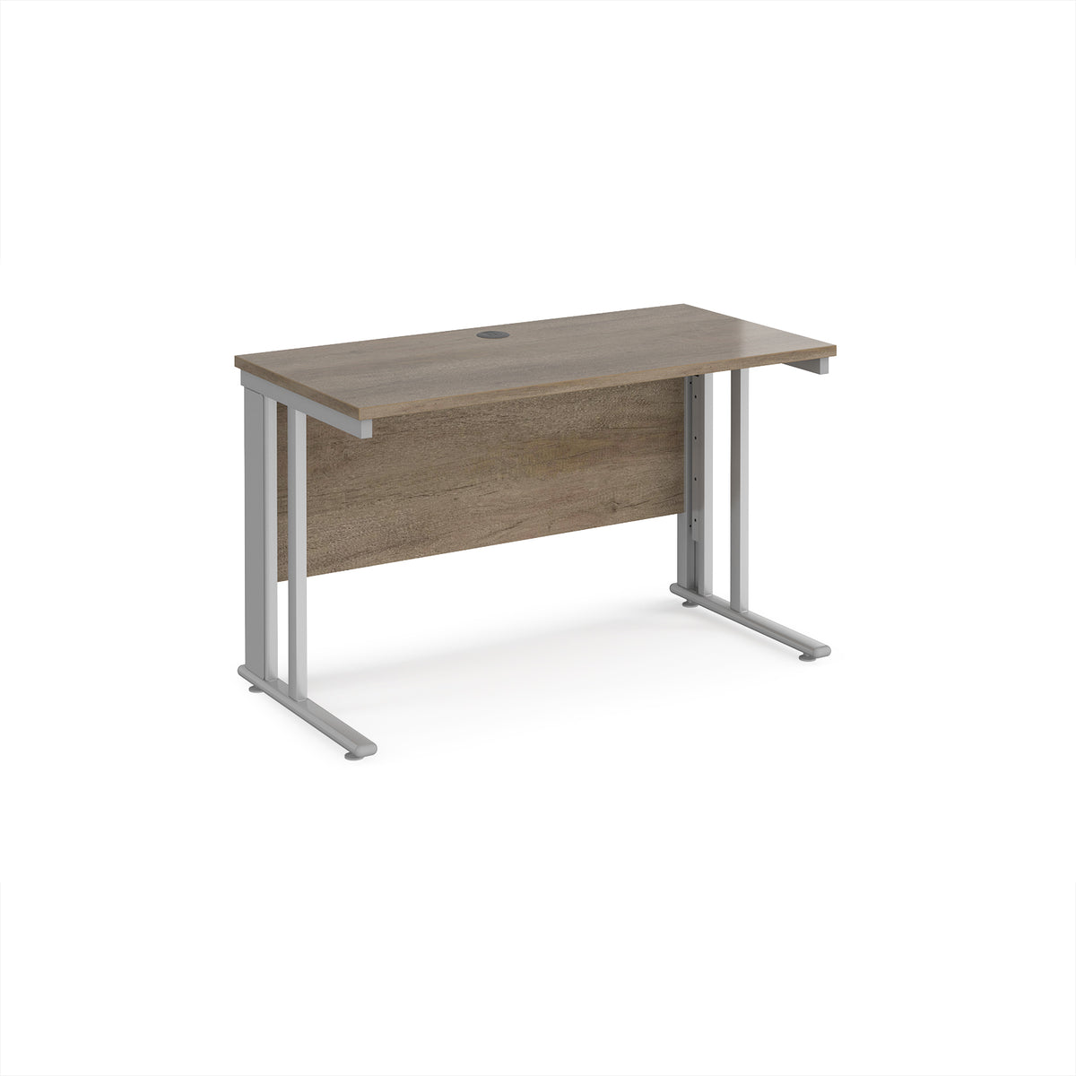 Maestro 25 straight desk 1200mm x 600mm - silver cable managed leg frame, Nebraska Oak Top - view 1