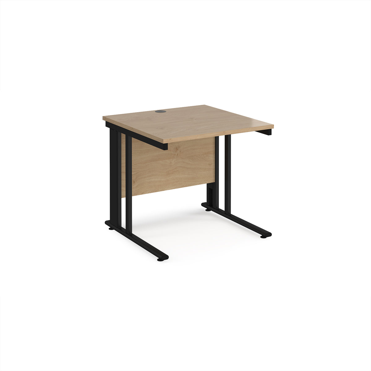 Maestro 25 straight desk 800mm x 800mm - black cable managed leg frame, Kendal top - view 1