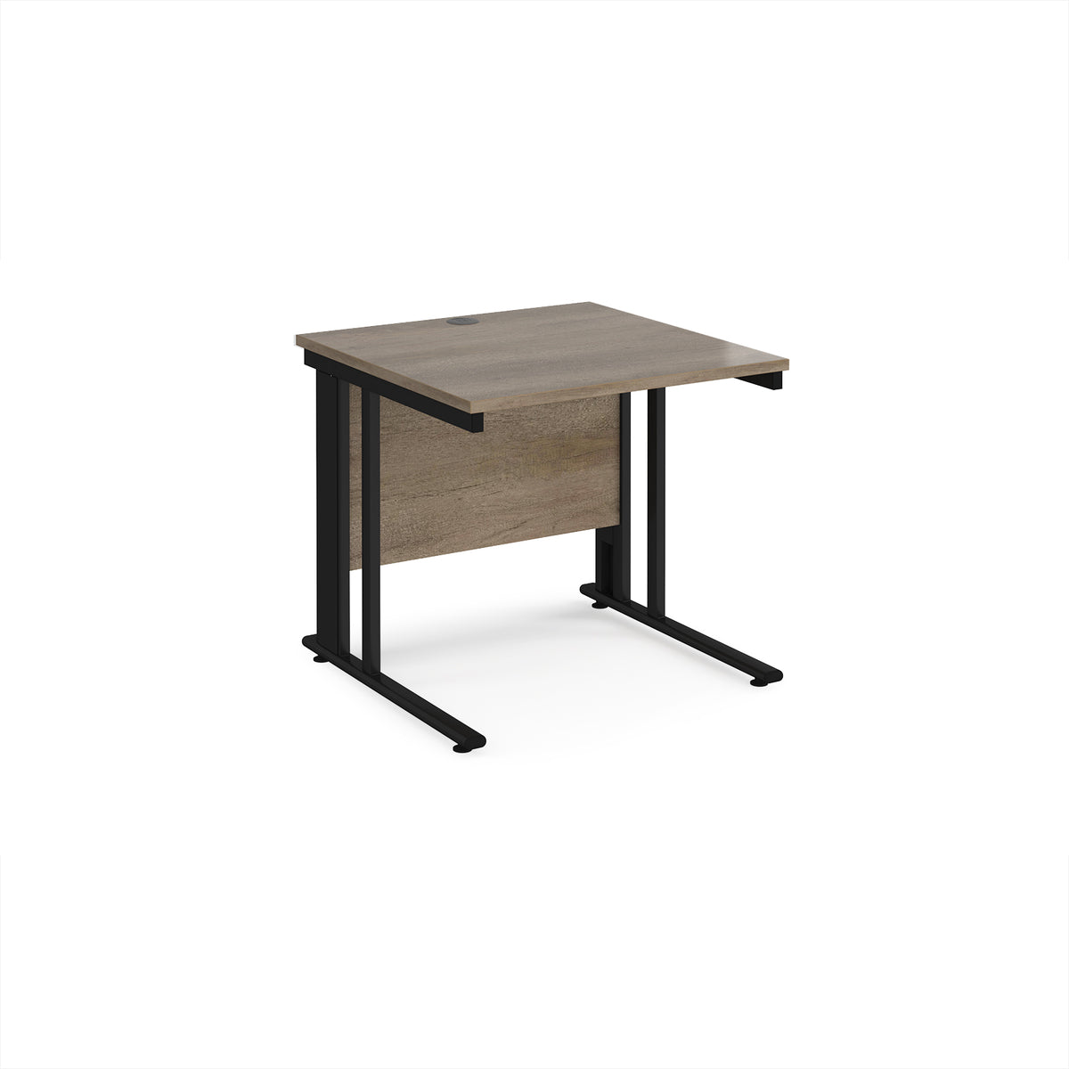 Maestro 25 straight desk 800mm x 800mm - black cable managed leg frame, Nebraska top - view 1