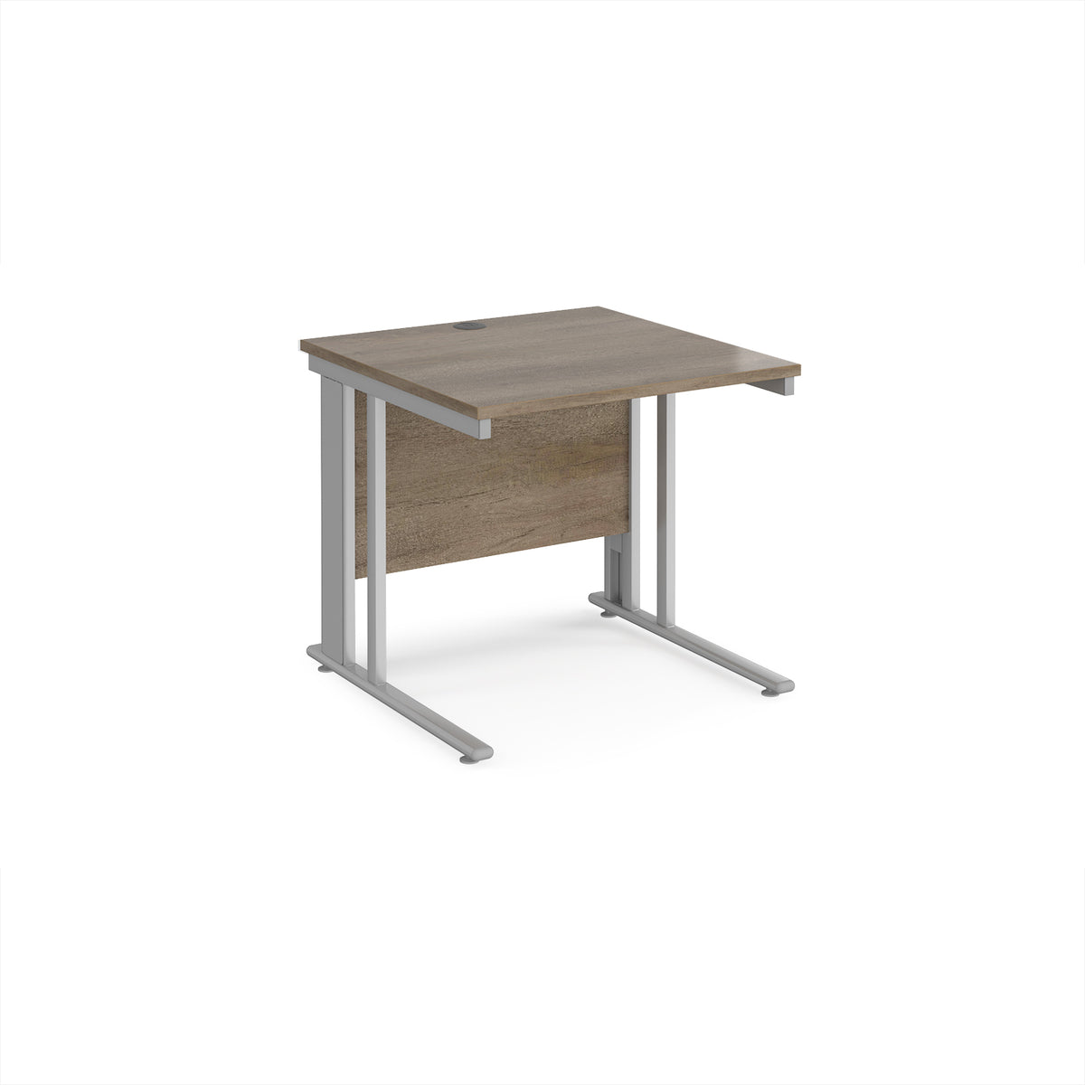 Maestro 25 straight desk 800mm x 800mm - silver cable managed leg frame, Nebraska top - view 1