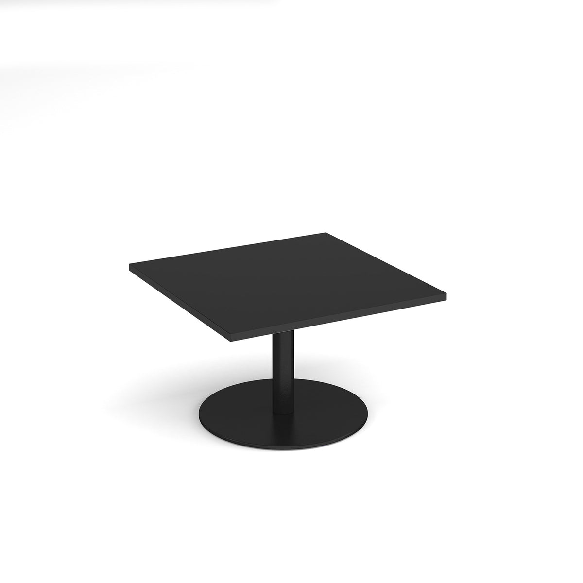 Monza square coffee table with flat round black base 800mm - Black - view 1