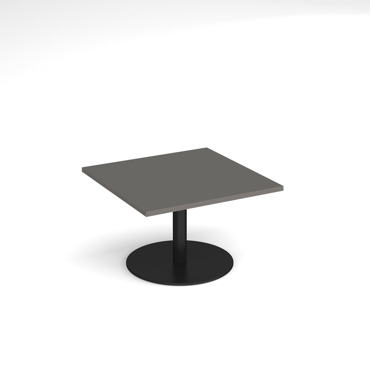 Monza square coffee table with flat round black base 800mm - Onyx Grey - view 1