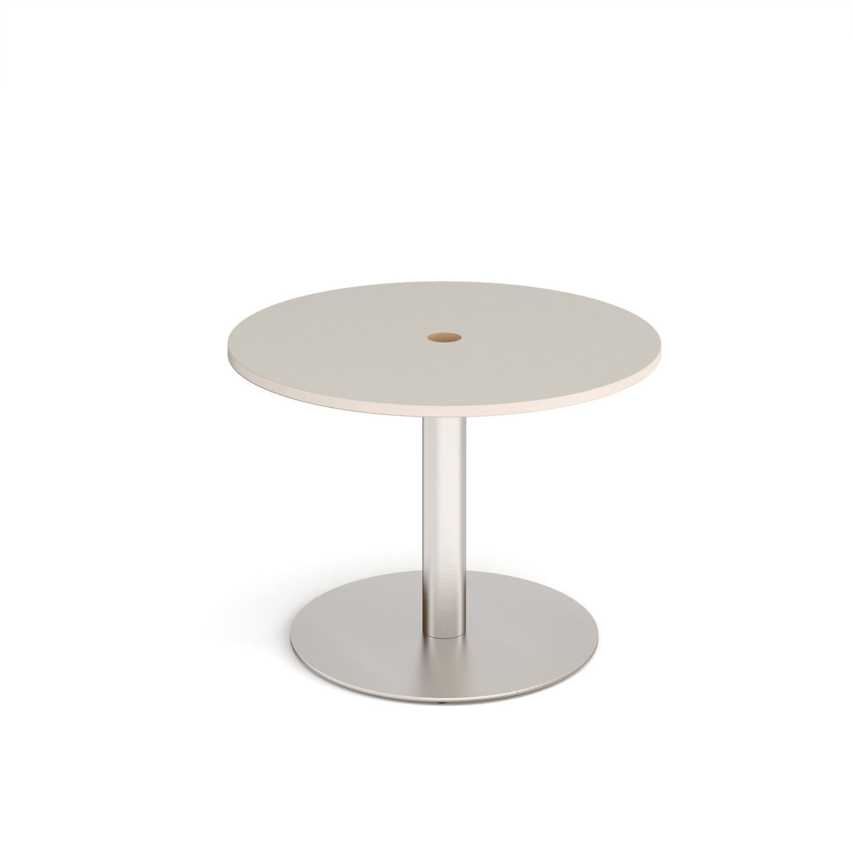 Monza circular dining table 800mm with central circular cutout 80mm - Light Grey - view 1
