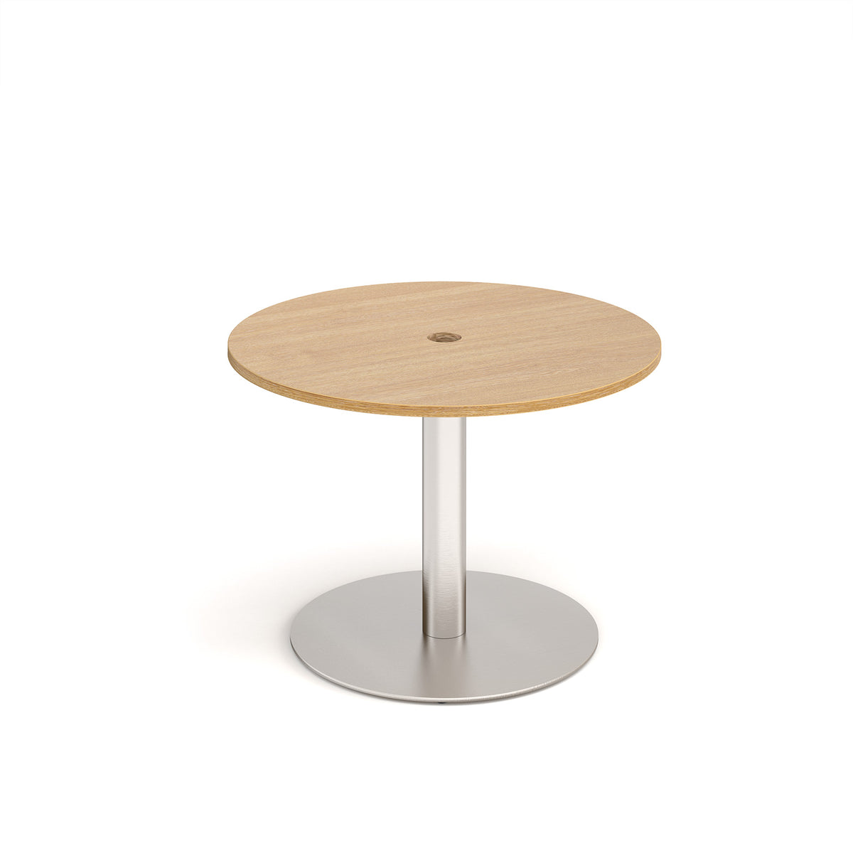 Monza circular dining table 800mm with central circular cutout 80mm - Oak - view 1