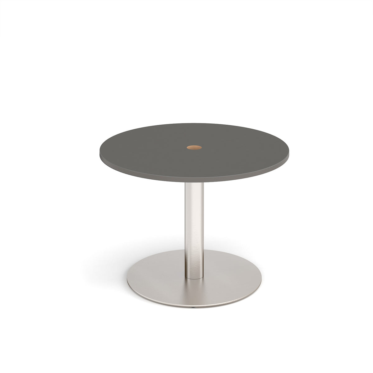 Monza circular dining table 800mm with central circular cutout 80mm - Onyx Grey - view 1
