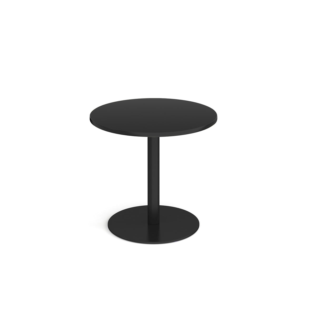 Monza circular dining table with flat round black base 800mm - Black - view 1