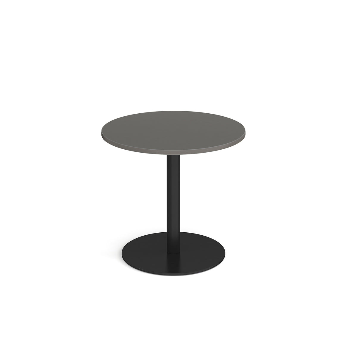 Monza circular dining table with flat round black base 800mm - Onyx Grey - view 1