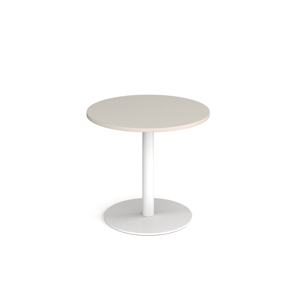 Monza circular dining table with flat round white base 800mm - Black - view 1