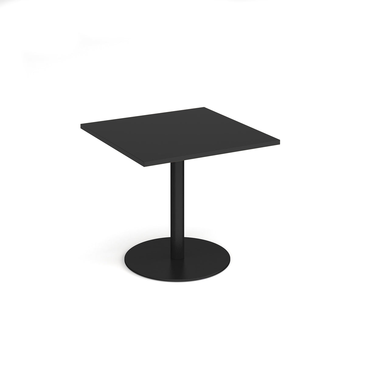 Monza square dining table with flat round black base 800mm - Black - view 1