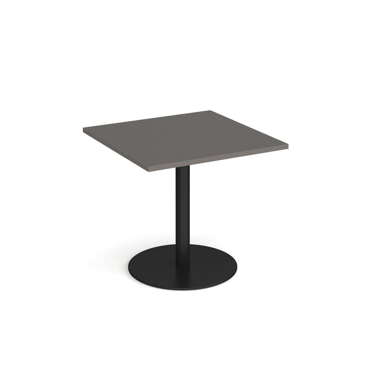 Monza square dining table with flat round black base 800mm - Onyx Grey - view 1