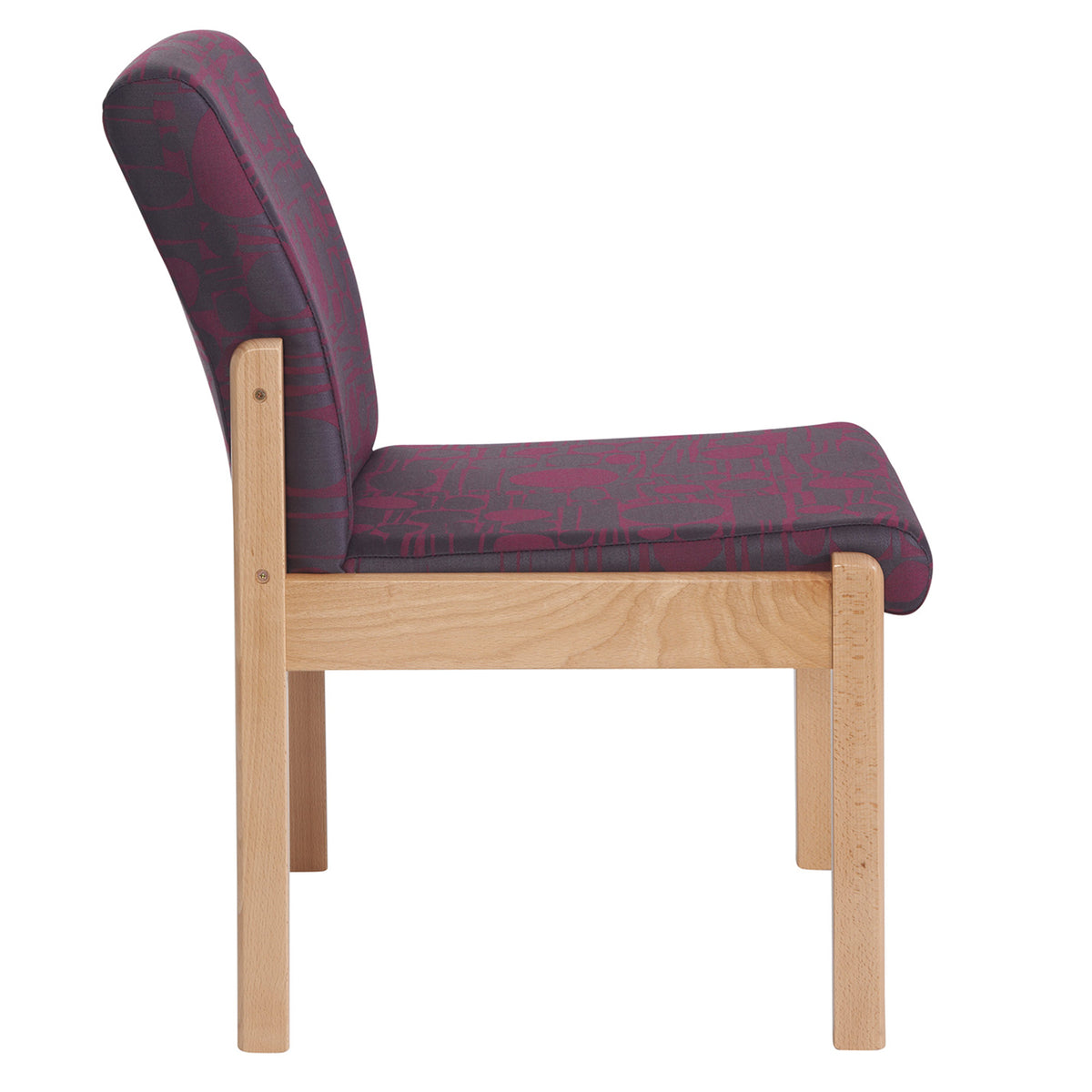 Meavy modular Beech wooden frame single chair with no arms 520mm wide - made to order - view 2