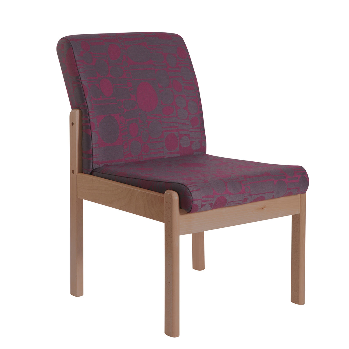 Meavy modular Beech wooden frame single chair with no arms 520mm wide - made to order - view 1