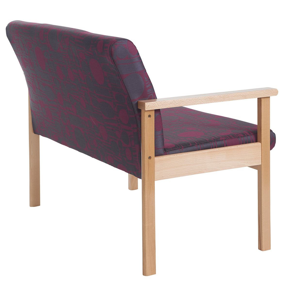 Meavy modular Beech wooden frame double chair with arms 1050mm wide - made to order - view 3
