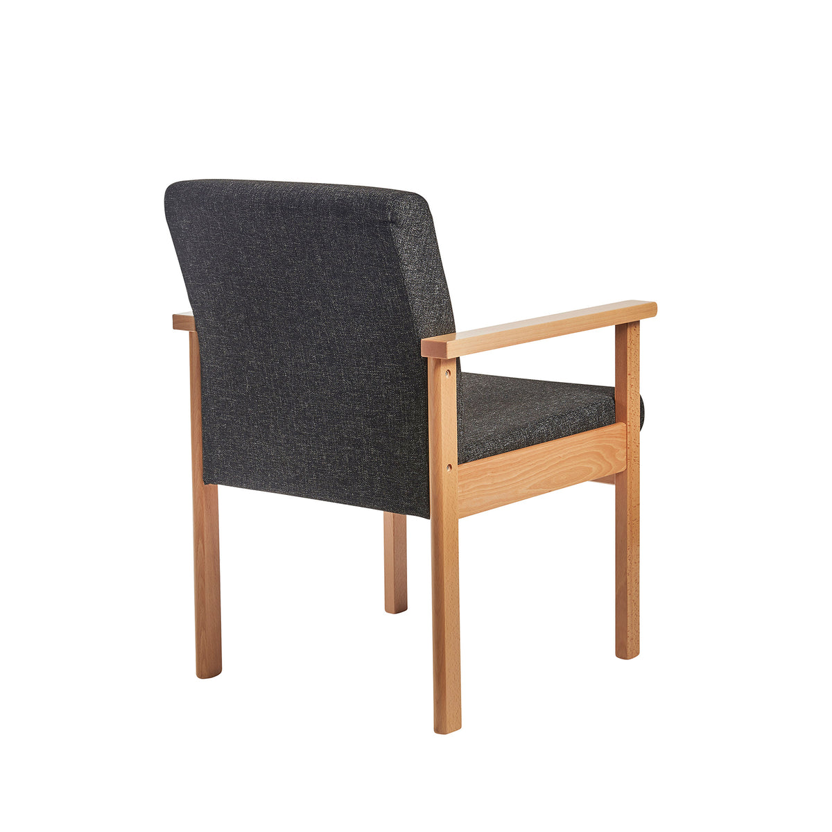Meavy modular Beech wooden frame single chair with arms 570mm wide - made to order - view 3