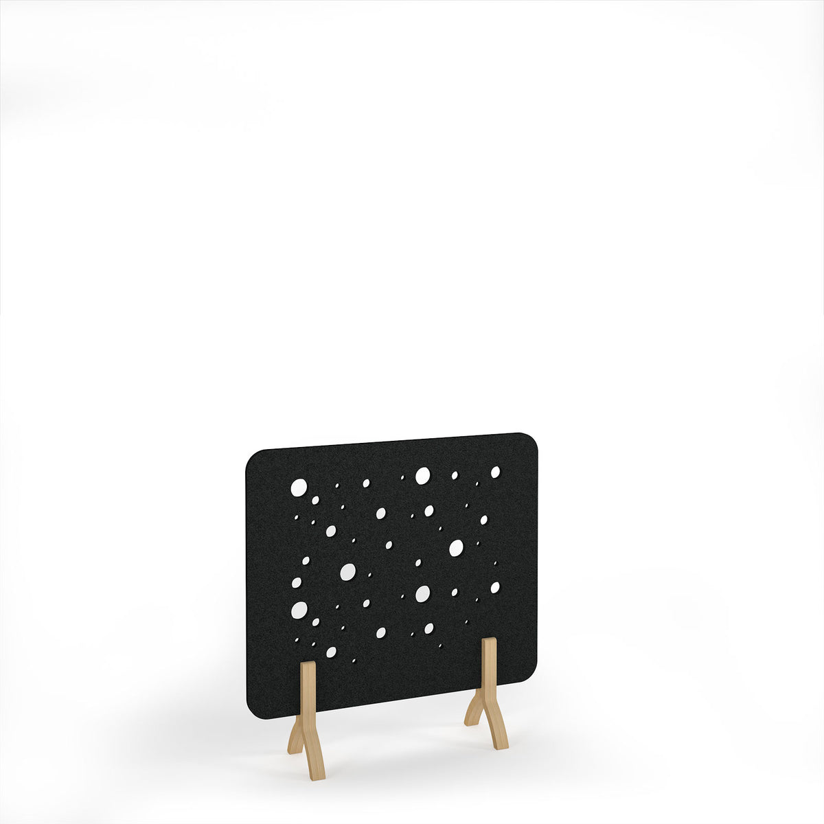 Moon Accoustic Floor Standing Screen Wooden Legs 1200w 1200h - Black - view 1