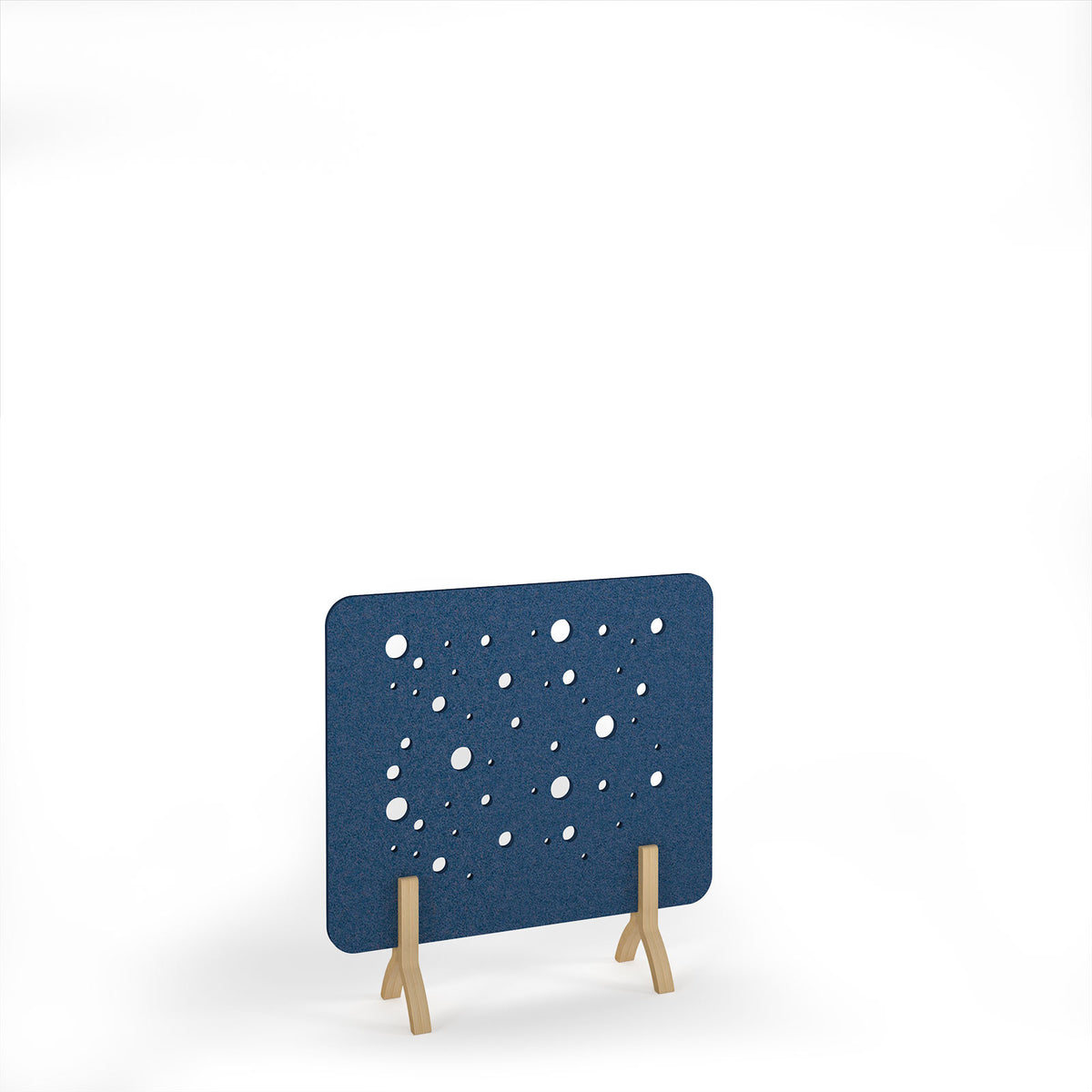 Moon Accoustic Floor Standing Screen Wooden Legs 1200w 1200h - Blue - view 1