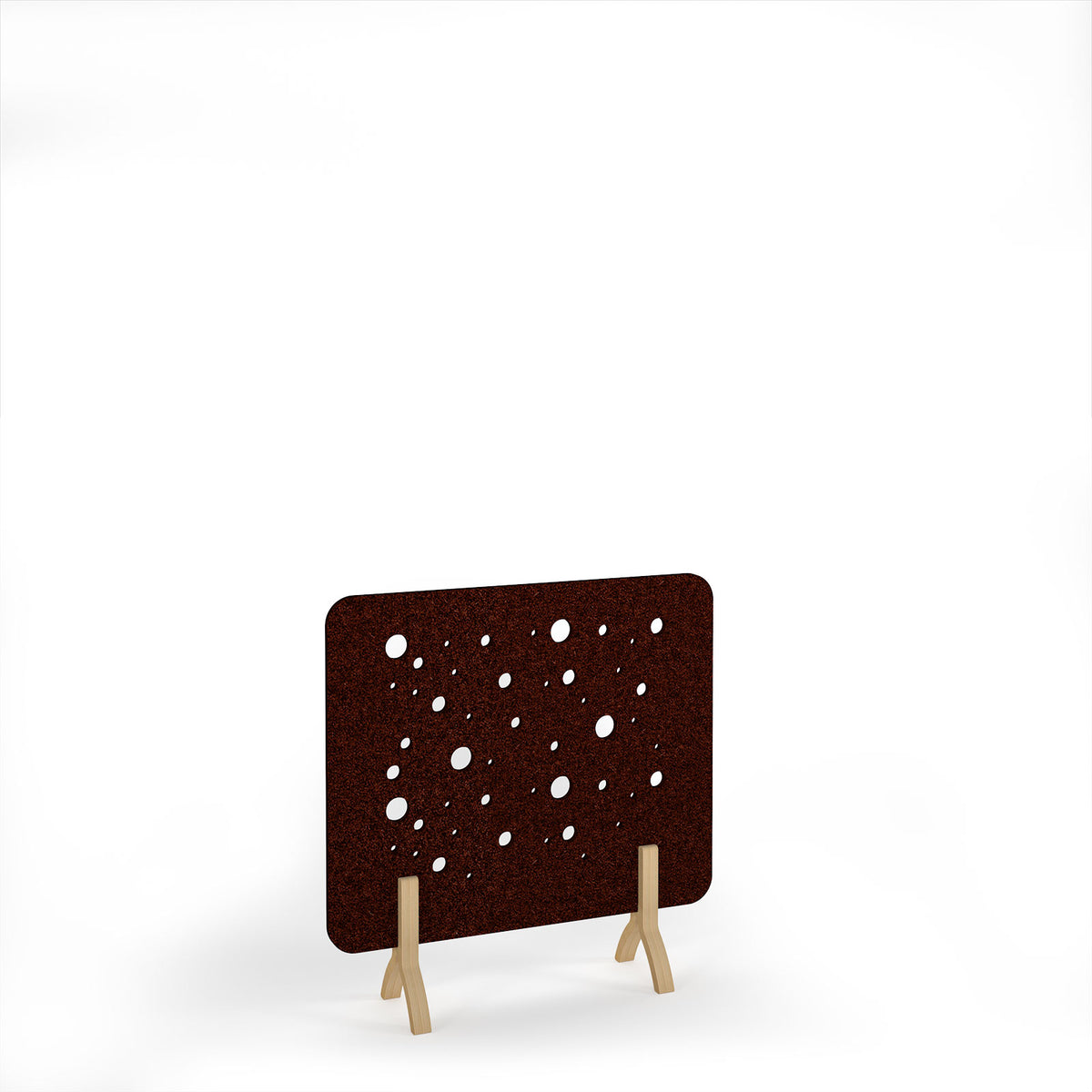 Moon Accoustic Floor Standing Screen Wooden Legs 1200w 1200h - Maroon - view 1