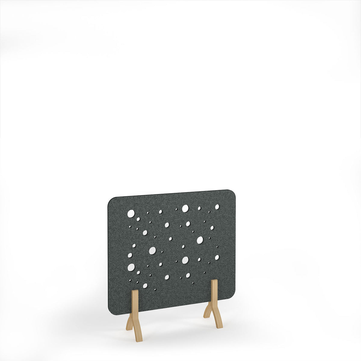 Moon Accoustic Floor Standing Screen Wooden Legs 1200w 1200h - Moonlight Grey - view 1