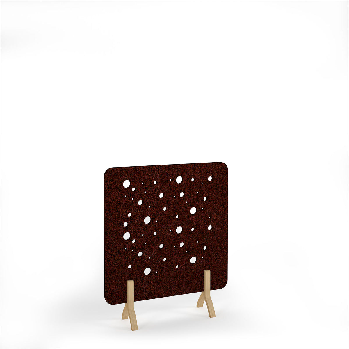 Moon Accoustic Floor Standing Screen Wooden Legs 1200w 1400h - Maroon - view 1