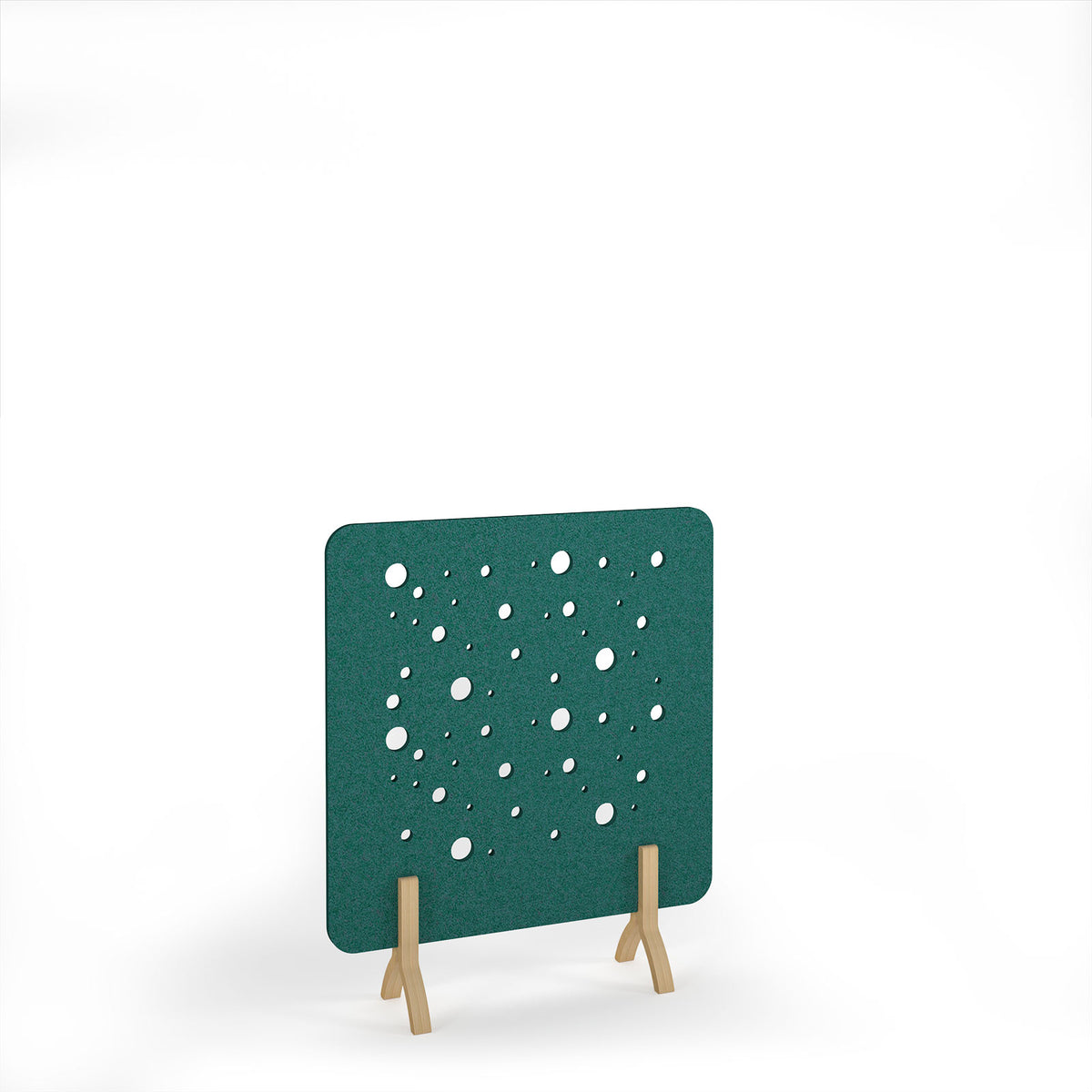 Moon Accoustic Floor Standing Screen Wooden Legs 1200w 1400h - Peacock Blue - view 1