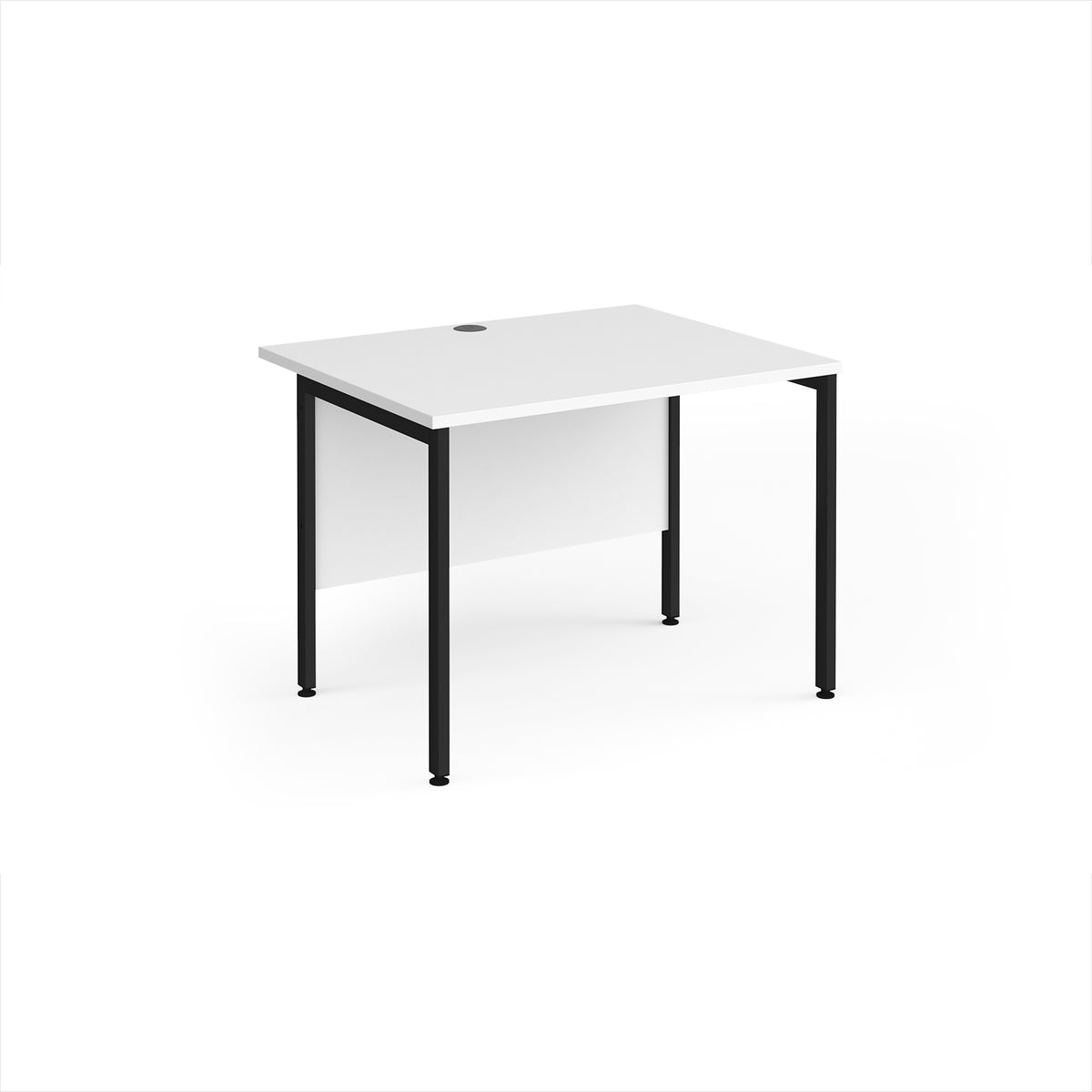 Maestro 25 straight desk 1000mm x 800mm - black H-frame leg, White Top - view 1