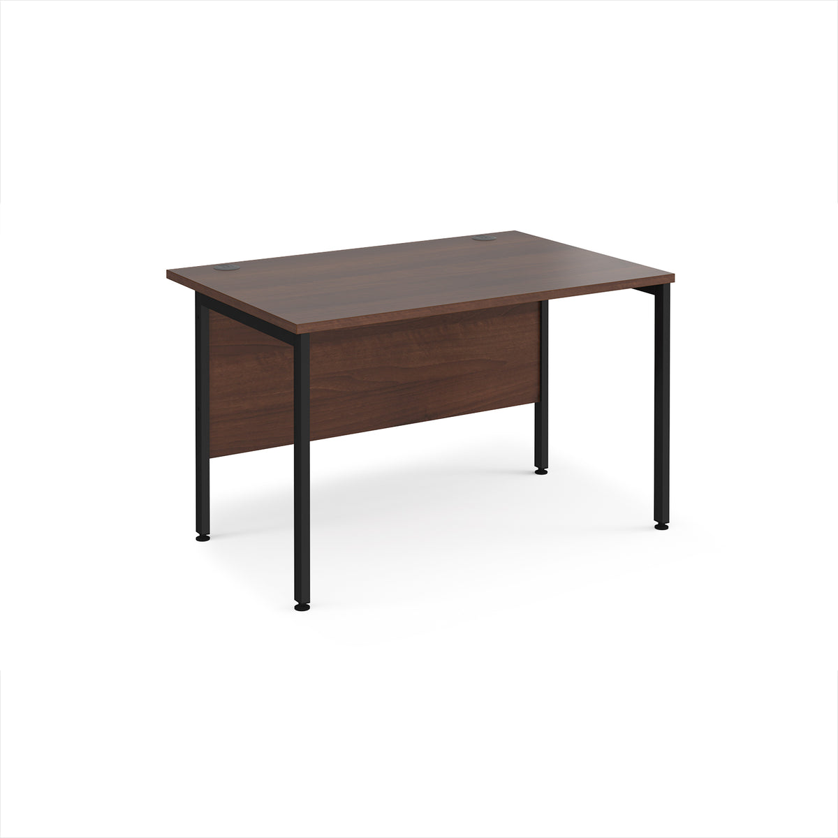 Maestro 25 straight desk 1200mm x 800mm - black H-frame leg, Walnut top - view 1