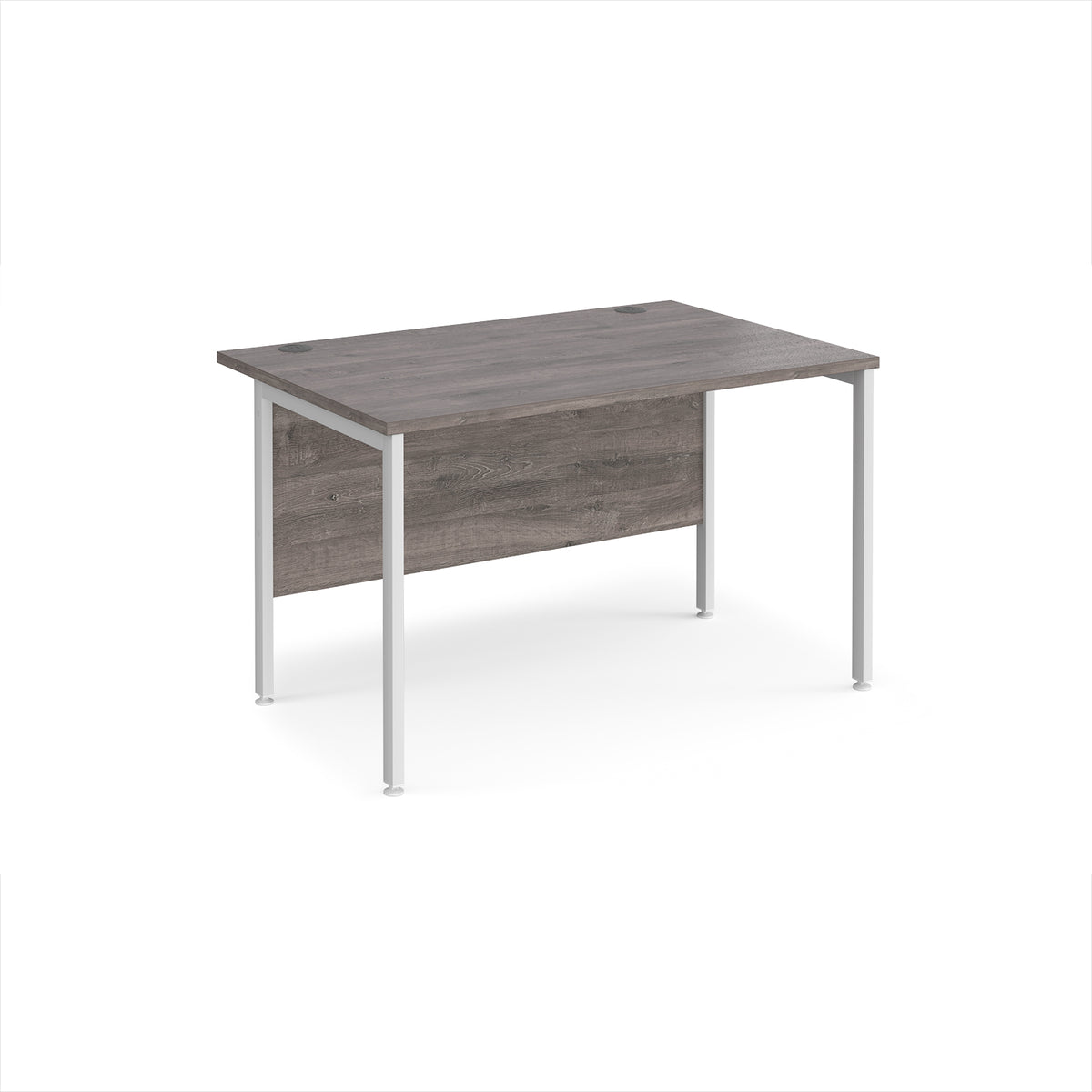 Maestro 25 straight desk 1200mm x 800mm - white H-frame leg, Grey Oak Top - view 1