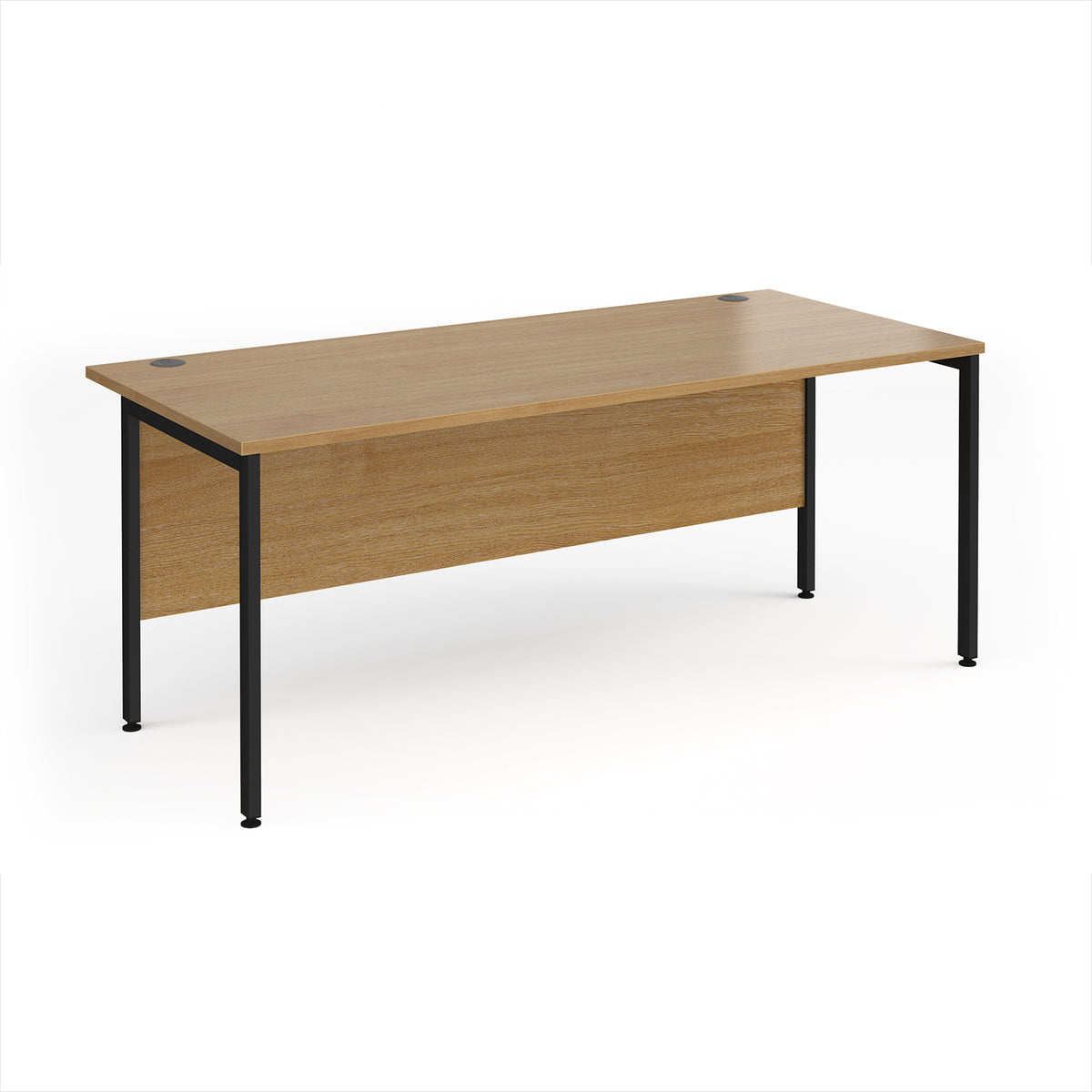 Maestro 25 straight desk 1800mm x 800mm - black H-frame leg, Oak Top - view 1