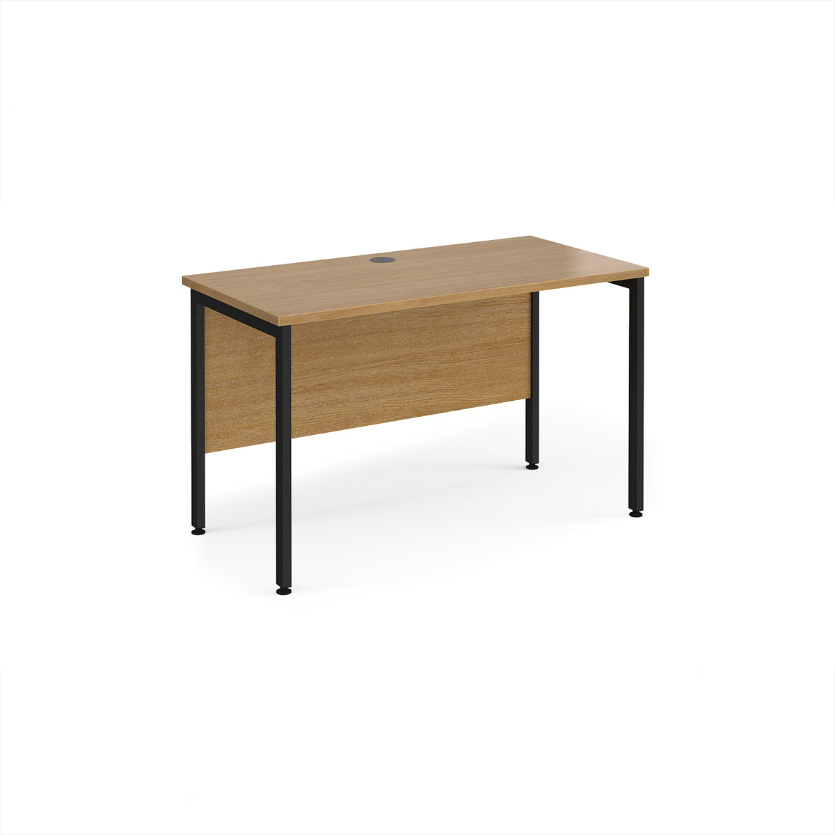 Maestro 25 straight desk 1200mm x 600mm - black H-frame leg, Oak Top - view 1