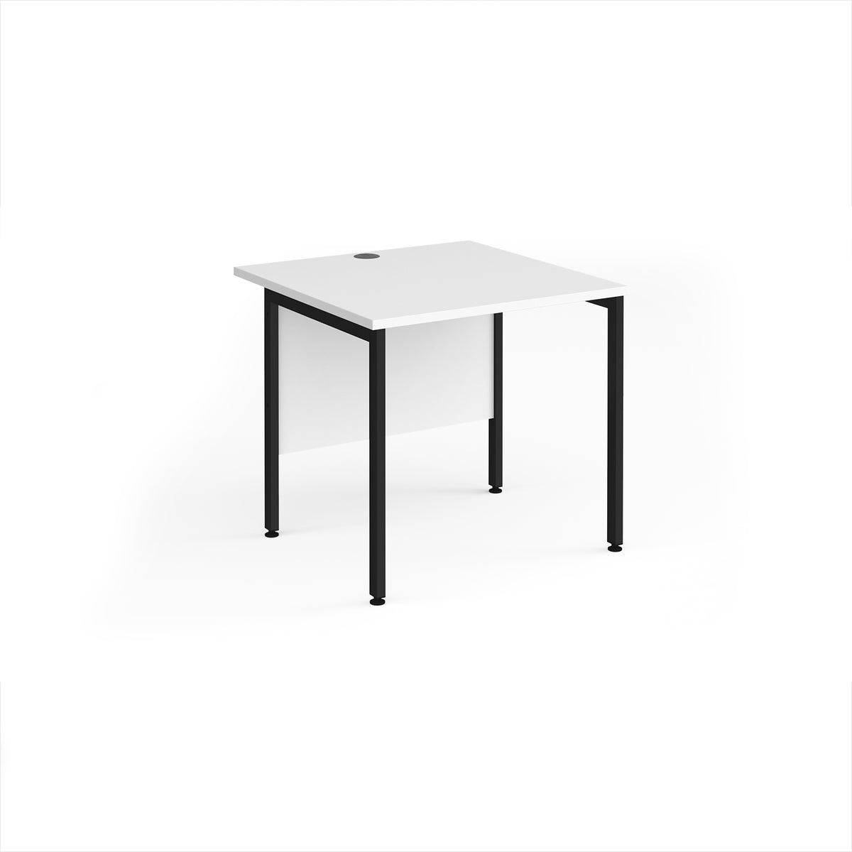 Maestro 25 straight desk 800mm x 800mm - black H-frame leg, White Top - view 1