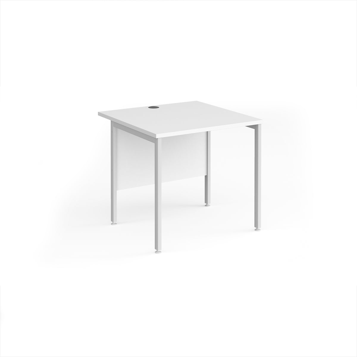 Maestro 25 straight desk 800mm x 800mm - white H-frame leg, White Top - view 1