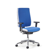 Miku fabric task chairs with integrated seat slide, back height adjustment, synchronised mechanism and 2D aluminium arms on a polished 5 star aluminium base - made to order - view 1