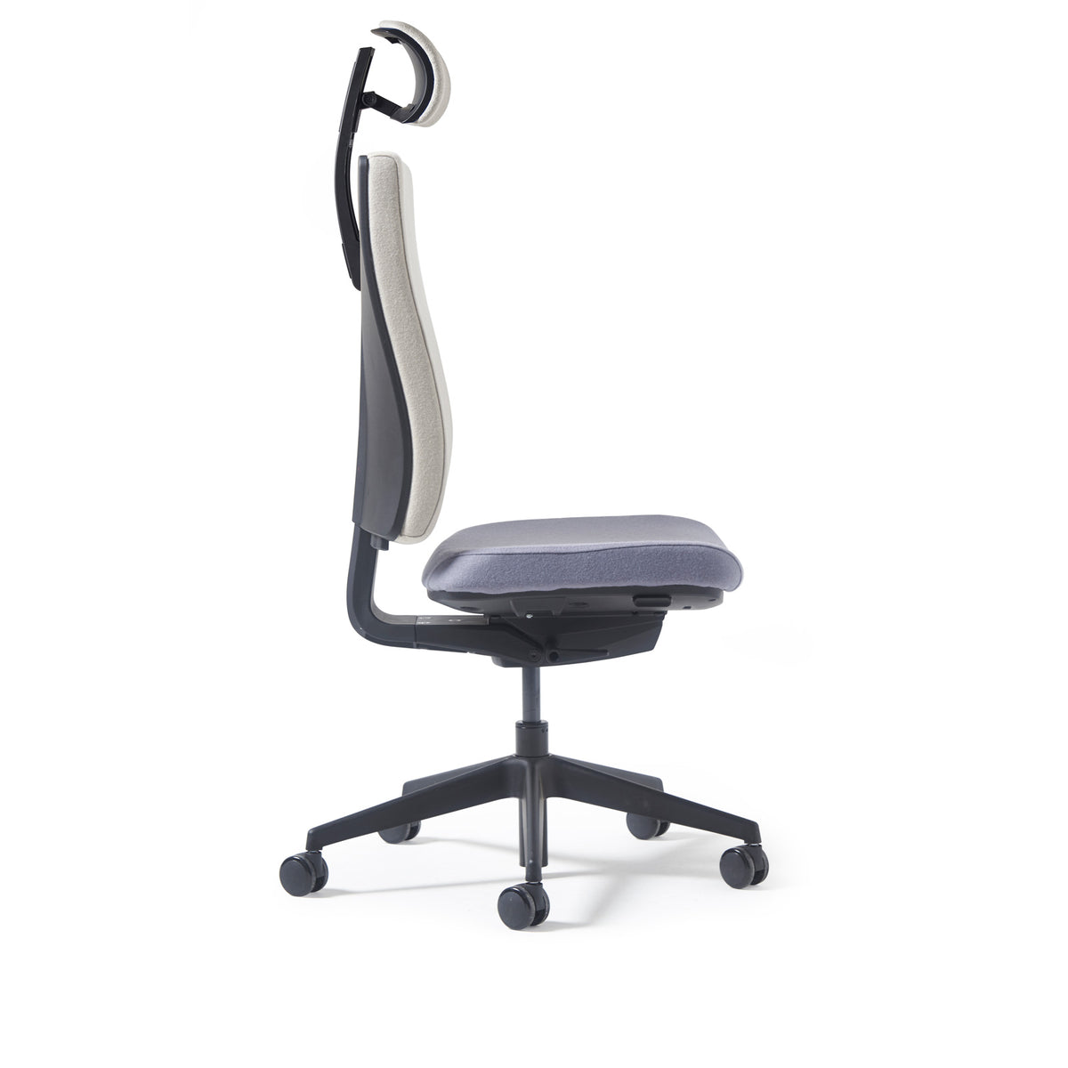 Miku fabric task chairs with integrated seat slide, back height adjustment, synchronised mechanism and head rest - made to order - view 4