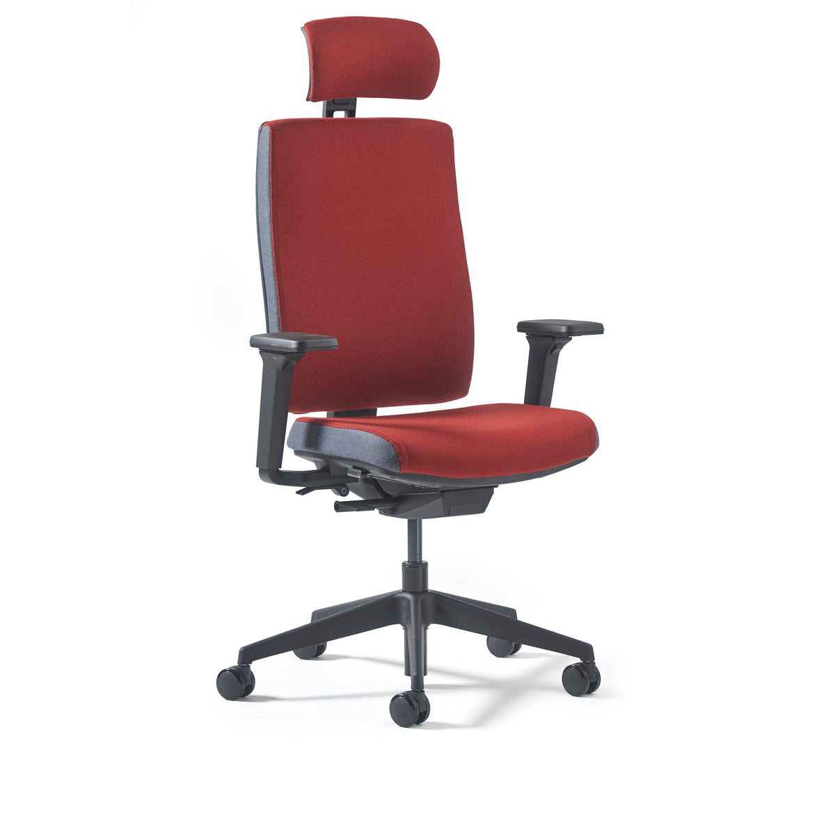 Miku fabric task chairs with integrated seat slide, back height adjustment, synchronised mechanism, head rest and 3D adjustable arms made to order - view 1
