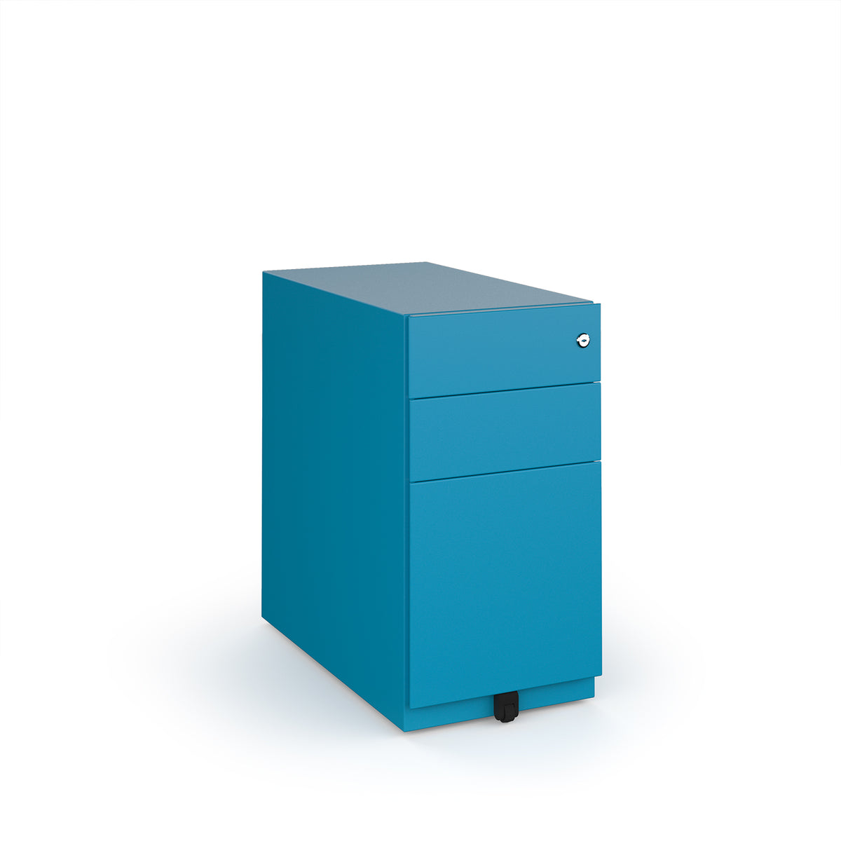Bisley slimline steel pedestal 300mm wide - blue - view 1