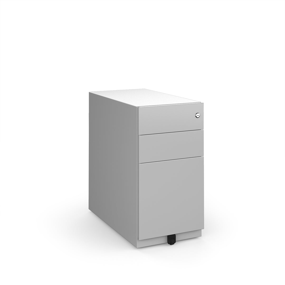Bisley slimline steel pedestal 300mm wide - silver - view 1