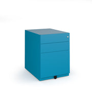 Bisley wide steel pedestal 420mm wide - blue - view 1